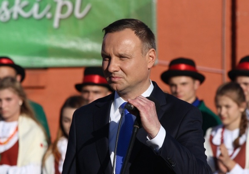 Andrzej Duda przemawiał do mieszkańców w Nowym Dworze Gdańskim
